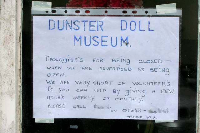 dunster museum sign